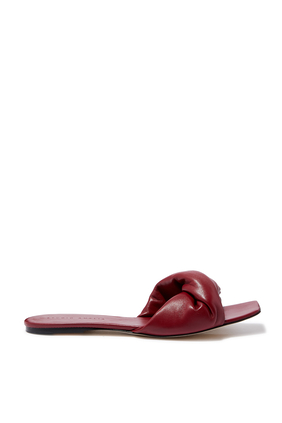 Twist Front Leather Flats